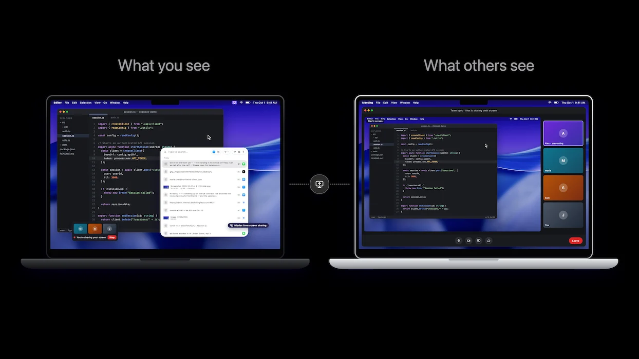 Share your screen, not your clipboard: ClipBook now hides history during screen sharing