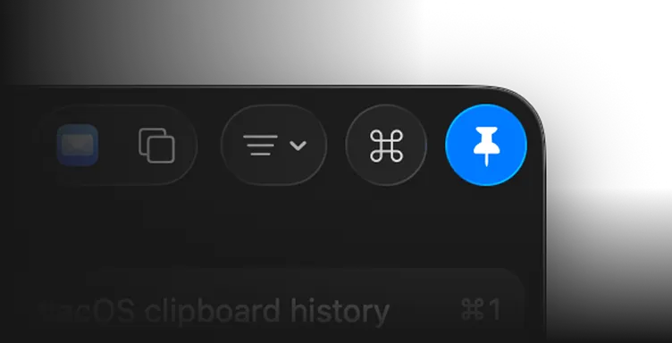Enabled pin button in the ClipBook clipboard history window