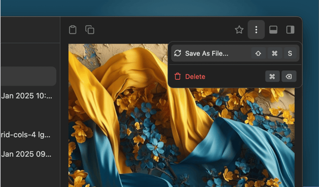 ClipBook 1.16: Save image as PNG file