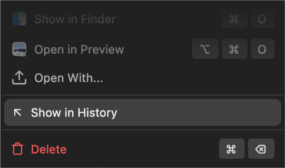 Open item in its original position in the clipboard history