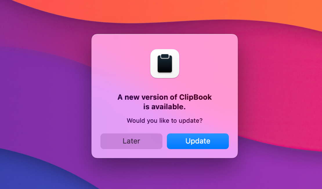 ClipBook 1.4.0: Automatic application updates