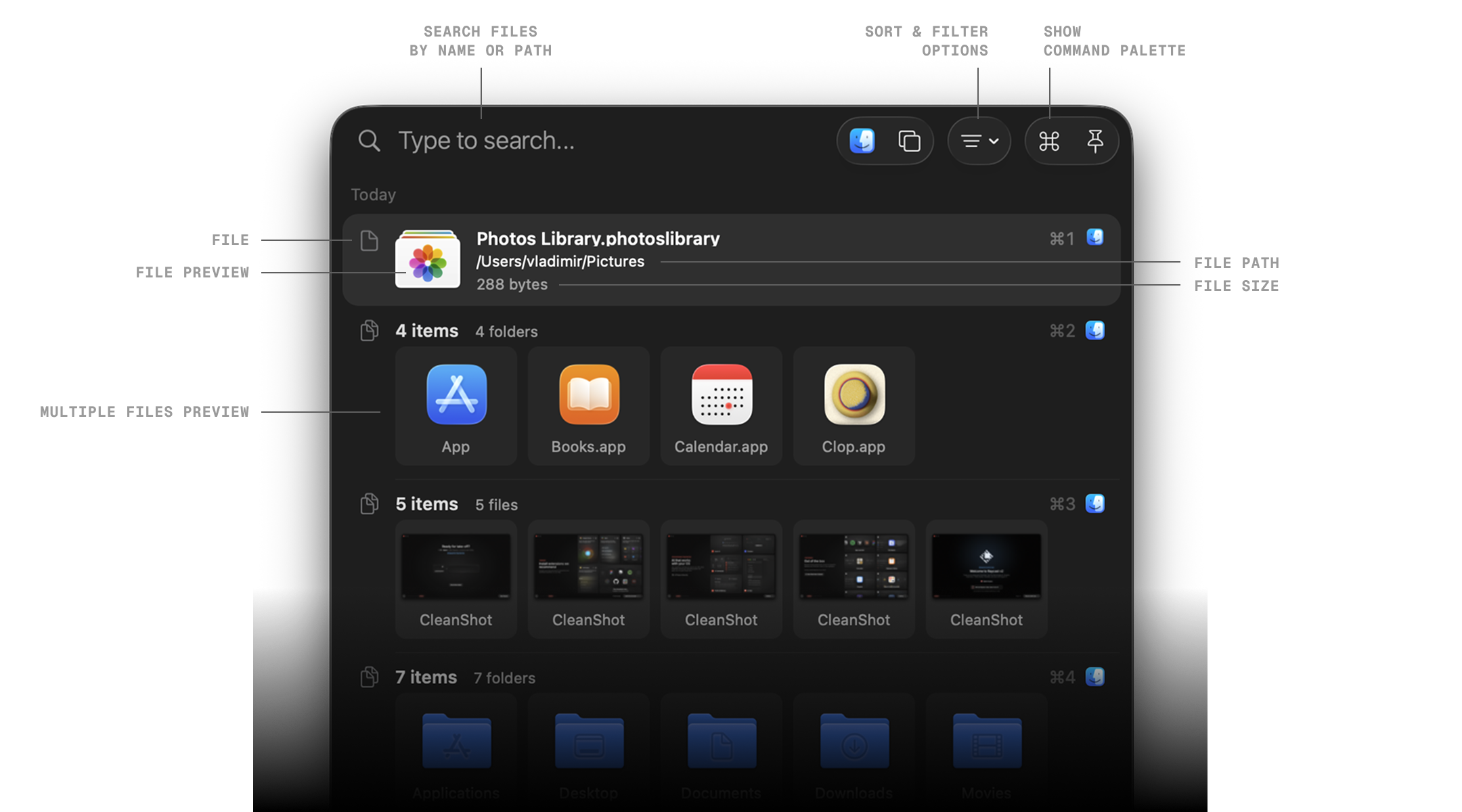 Files and folders in ClipBook clipboard history