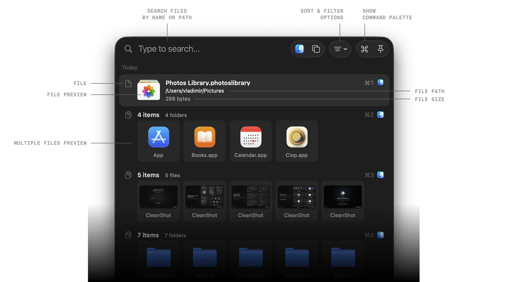 Files and folders in ClipBook clipboard history